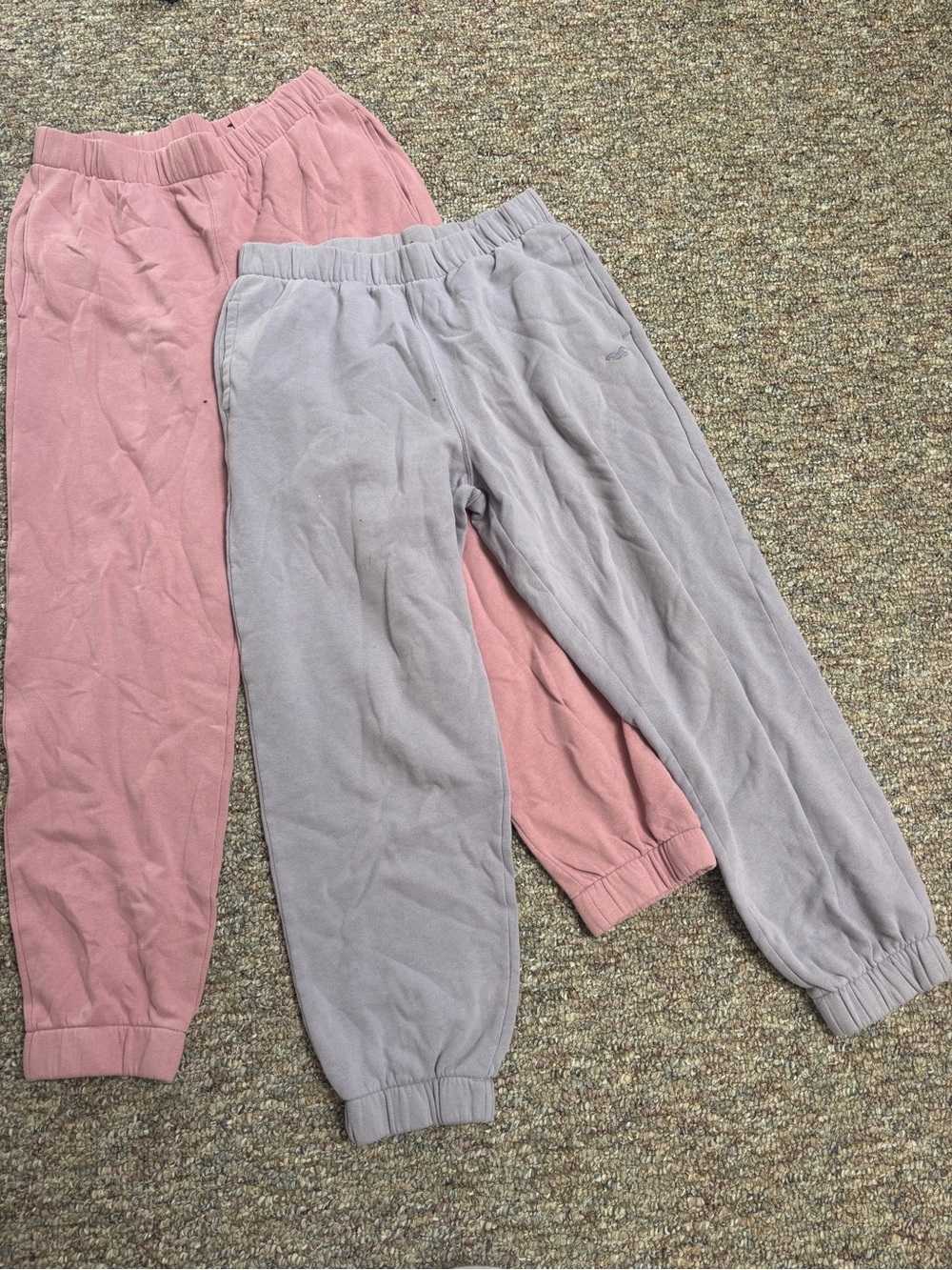 Hollister Pink and Purple Fleece Sweatpants